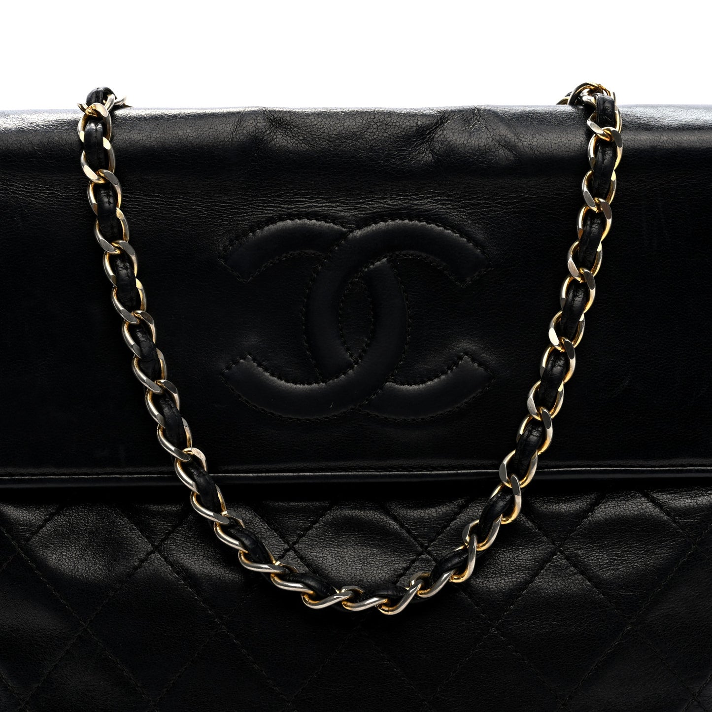 Lambskin Quilted CC Tassel Shoulder Flap Bag Black