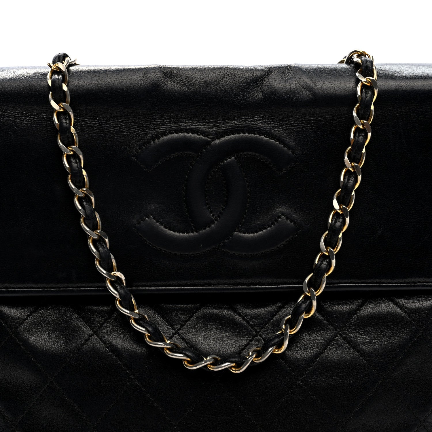 Chanel Lambskin Quilted CC Tassel Shoulder Flap Bag Black 8 of 10