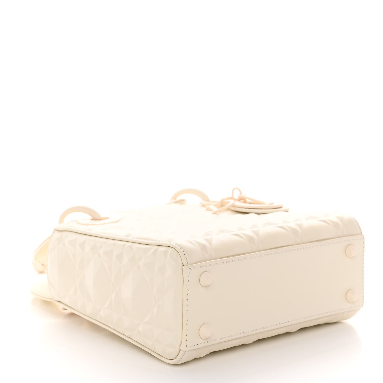 Christian Dior Calfskin Cannage Diamond Mini Lady Dior White 4 of 10