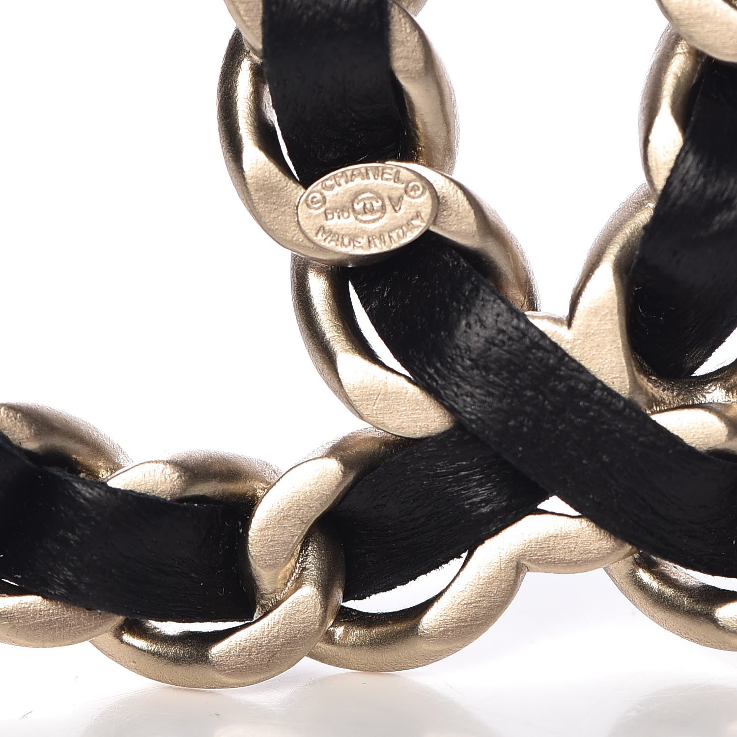 Chanel Lambskin Chain CC Brooch Black Gold 4 of 5