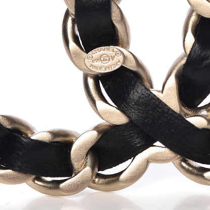 Chanel Lambskin Chain CC Brooch Black Gold 4 of 5