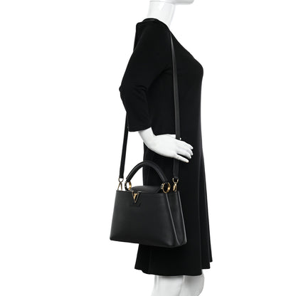Louis Vuitton Taurillon Capucines BB Black 2 of 9