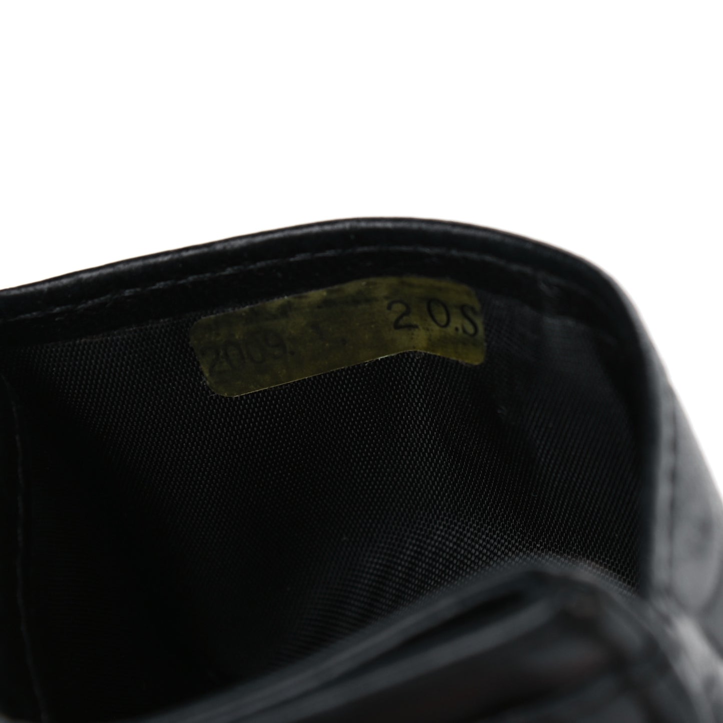 Lambskin Camellia Embossed Card Holder Black