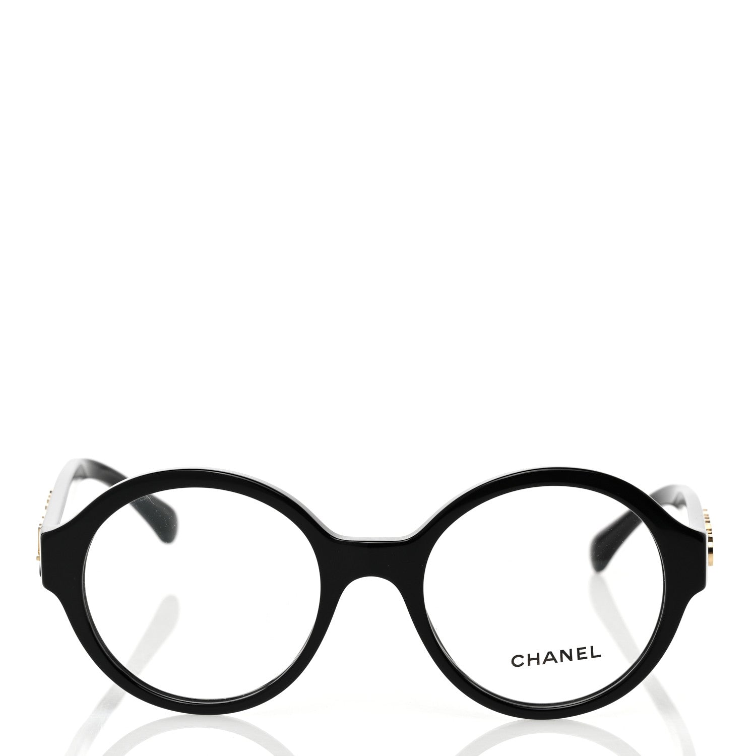 Chanel Acetate Round 3388 Eyeglasses Black 2 of 7