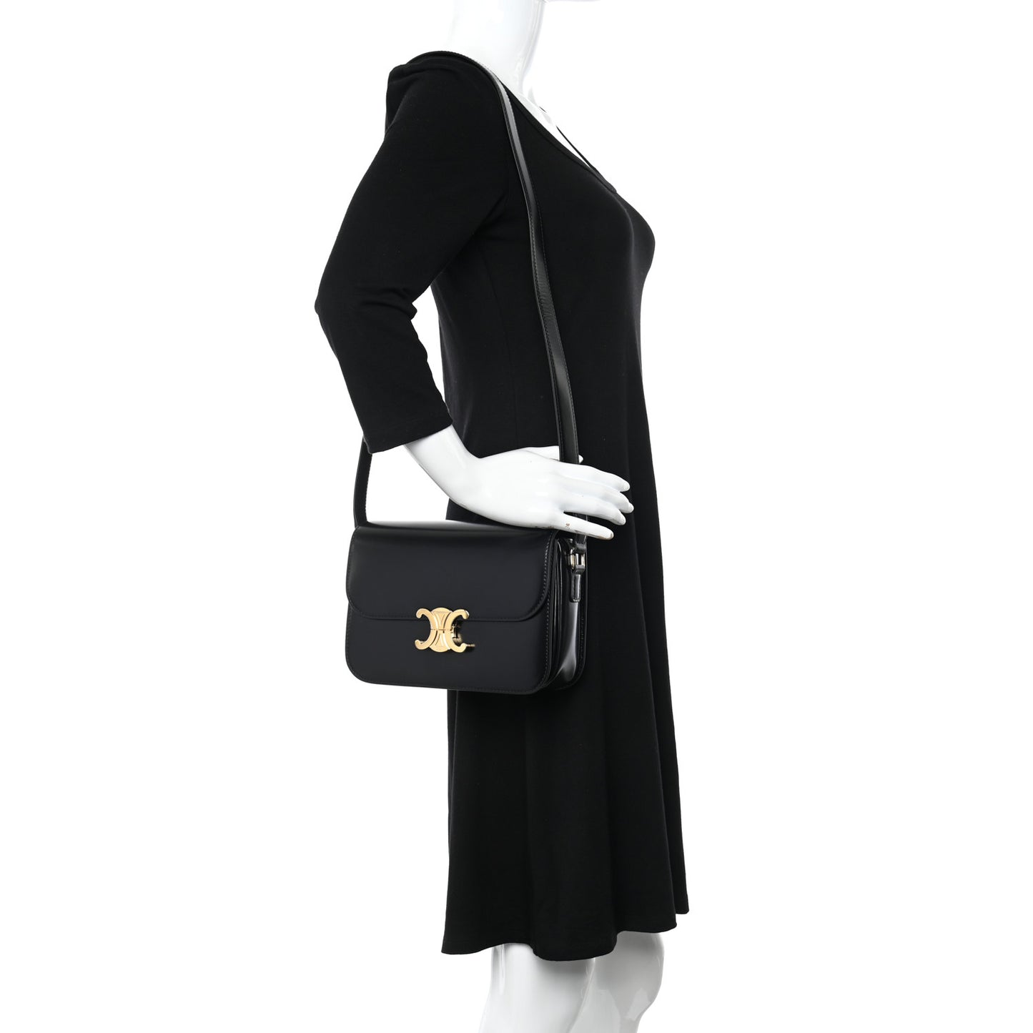 Shiny Calfskin Medium Triomphe Black