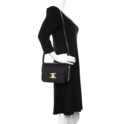 Celine Shiny Calfskin Medium Triomphe Black 2 of 10