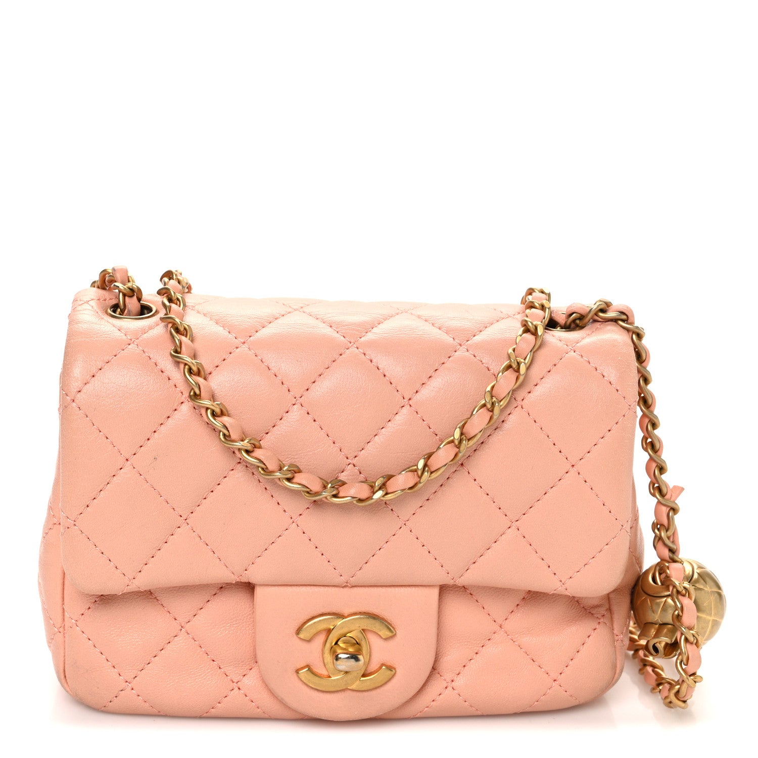 Chanel Lambskin Quilted Mini Pearl Crush Flap Light Orange 1 of 13
