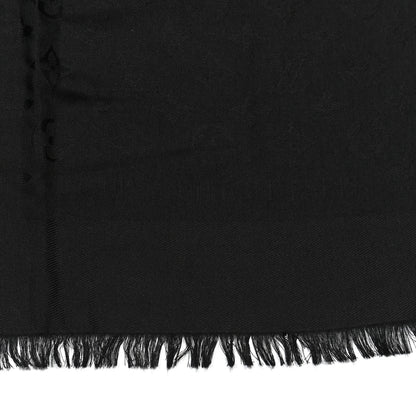 Louis Vuitton Silk Wool Monogram Shawl Black 2 of 3