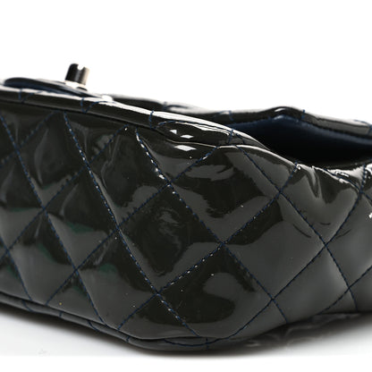 Chanel Patent Calfskin Quilted Mini Rectangular Flap Navy Blue 10 of 11