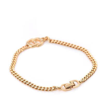 Christian Dior Crystal CD Chain Bracelet Gold 3 of 4