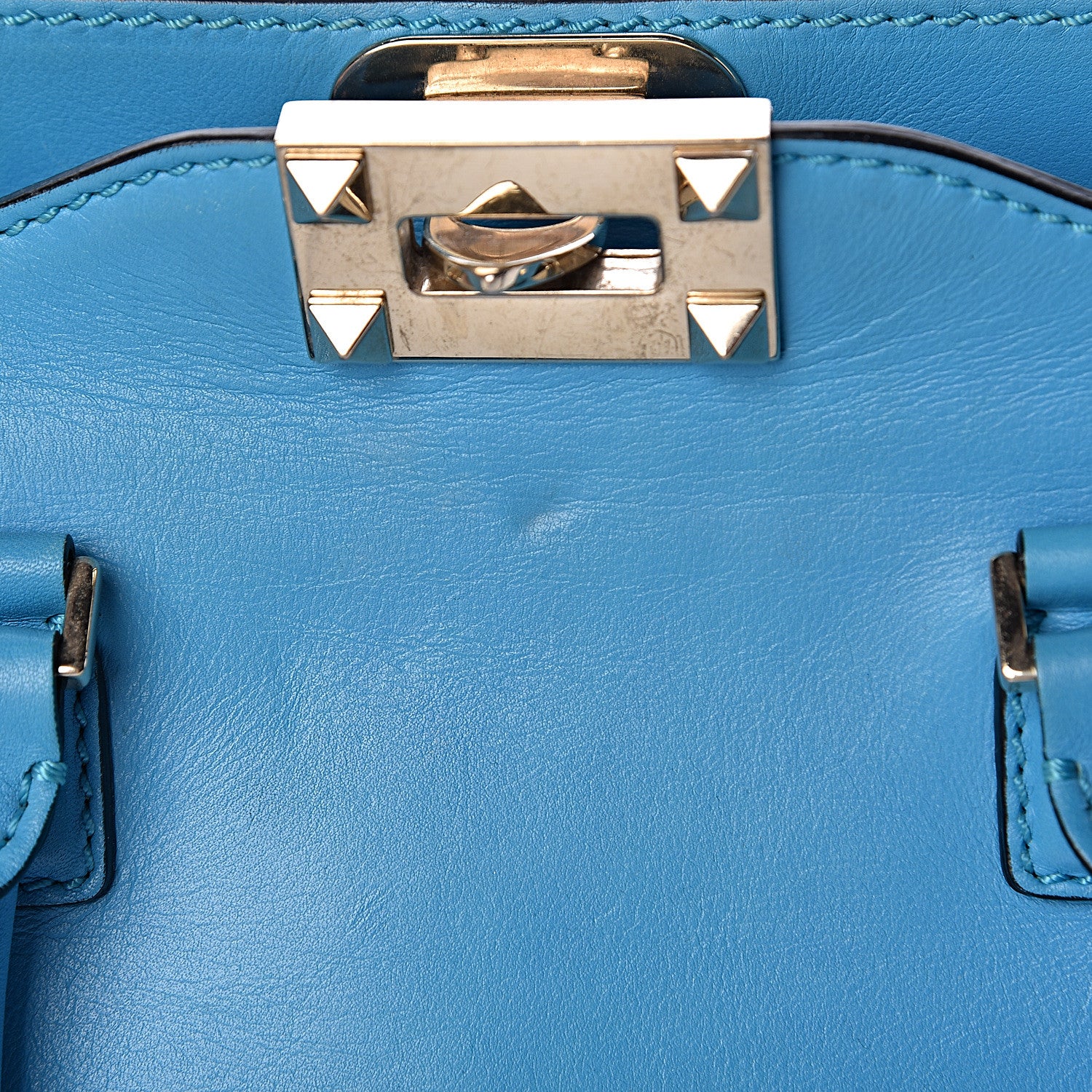 Valentino Garavani Vitello Mini Rockstud Double Handle Tote Parrot 18 of 23