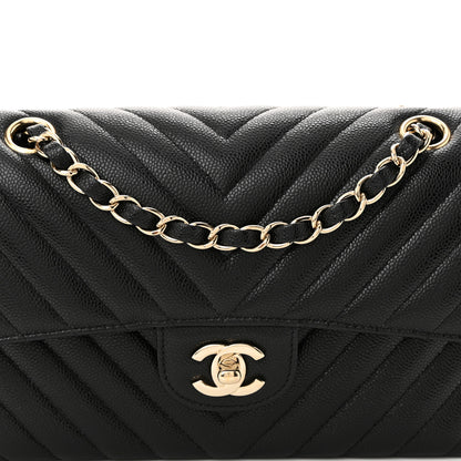 Chanel Caviar Chevron Quilted Small Double Flap Black 8 of 11