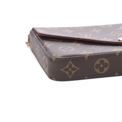 Louis Vuitton Monogram Pochette Felicie Chain Wallet Fuchsia 7 of 10