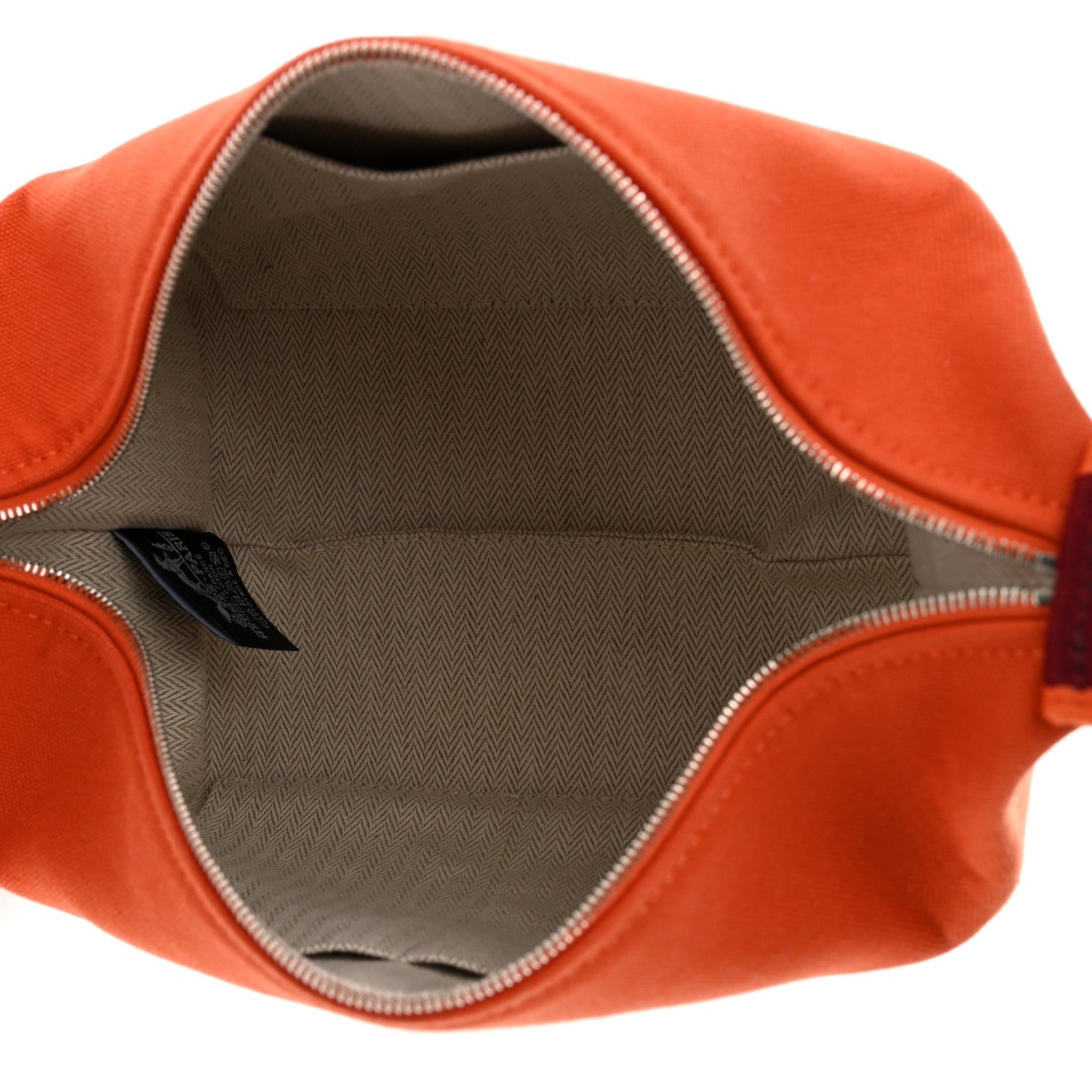Hermes Canvas Small Bride-A-Brac Pouch Orange Burgundy 5 of 12