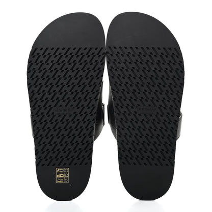 Hermes Calfskin Womens Chypre Sandals 40 Black 4 of 4