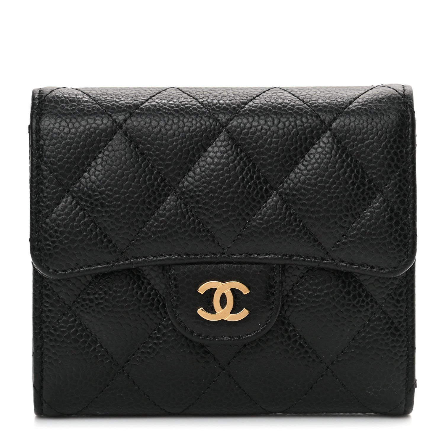 Chanel Caviar Quilted Compact Flap Wallet Black 1 of 11