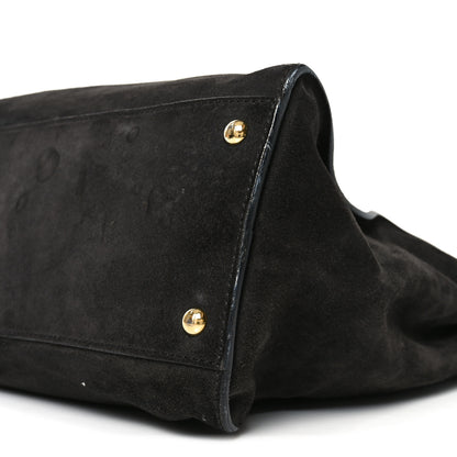 Fendi Suede Calfskin Hair Leopard Print Zucca Large Peekaboo Iconic Satchel Brown Grey 10 of 10