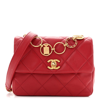Chanel Calfskin Quilted Mini Charms Flap Red 1 of 13