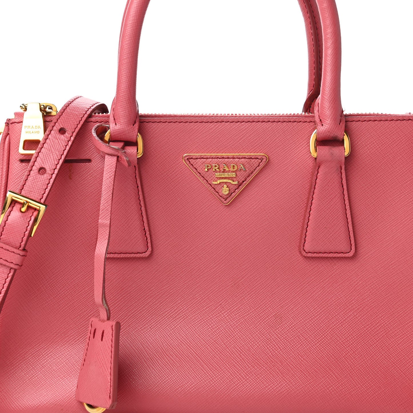 Saffiano Mini Galleria Double Zip Tote Peonia