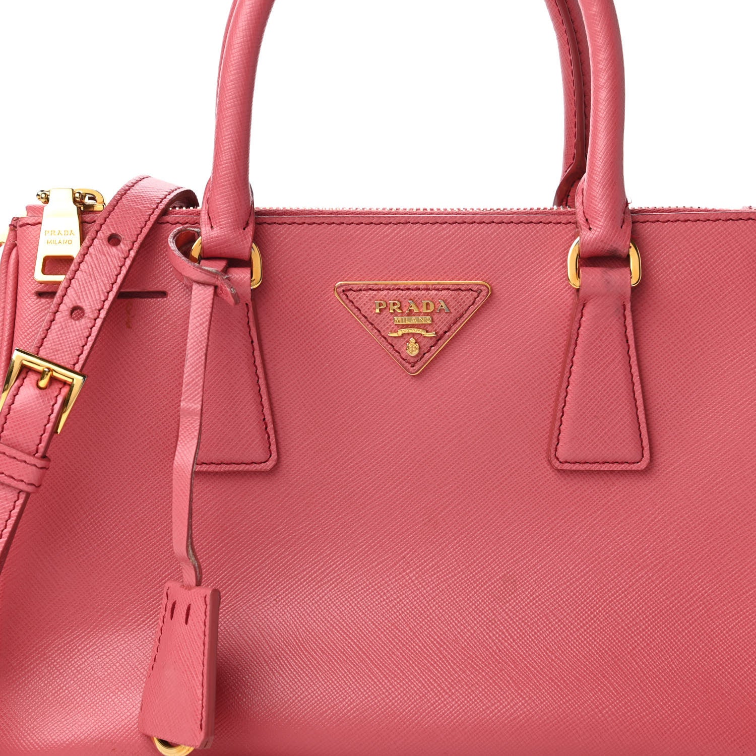 Prada Saffiano Mini Galleria Double Zip Tote Peonia 10 of 10