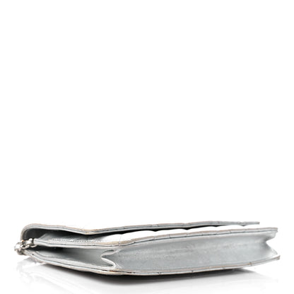 Chanel Metallic Lambskin Quilted Wallet On Chain WOC Silver 4 of 19