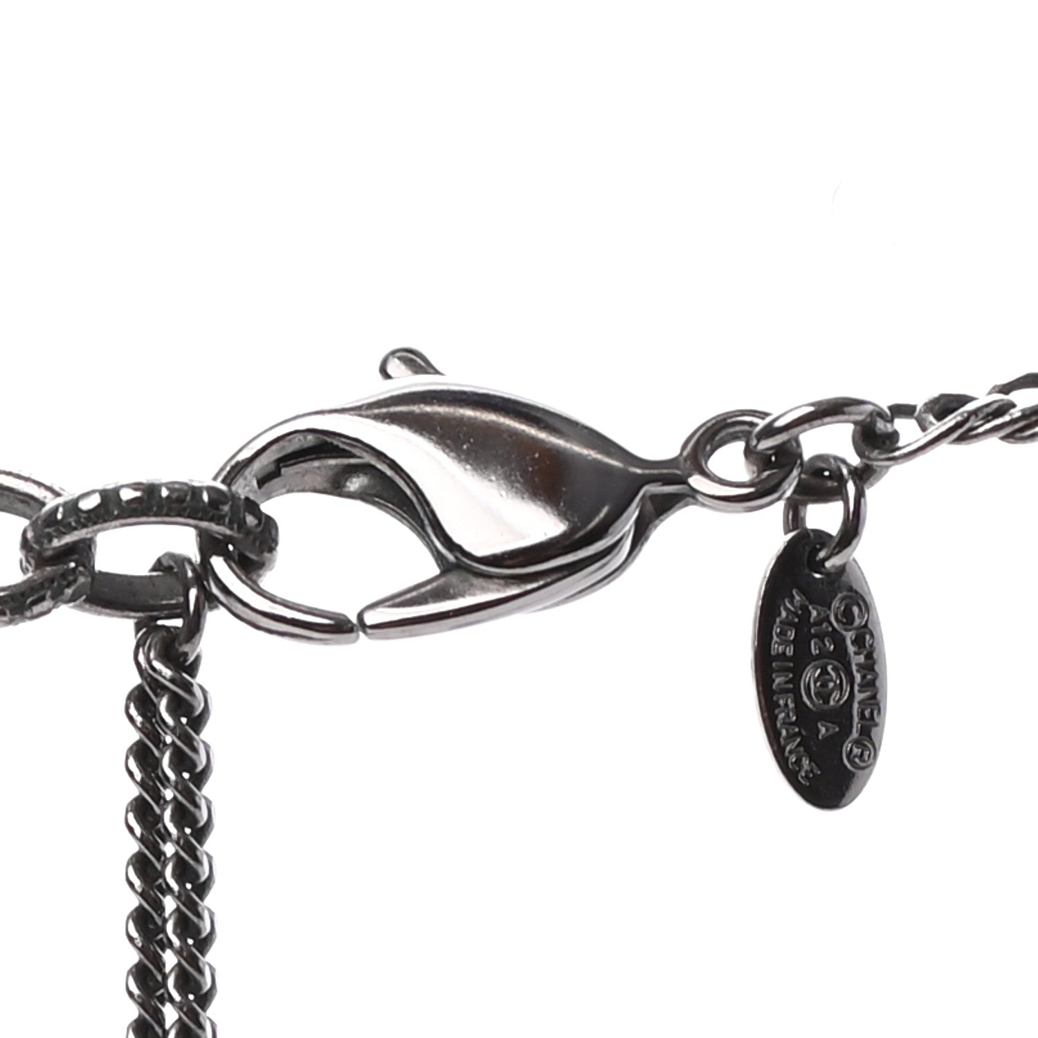 Chanel Ruthenium Baroque CC Pendant Necklace Black 4 of 5