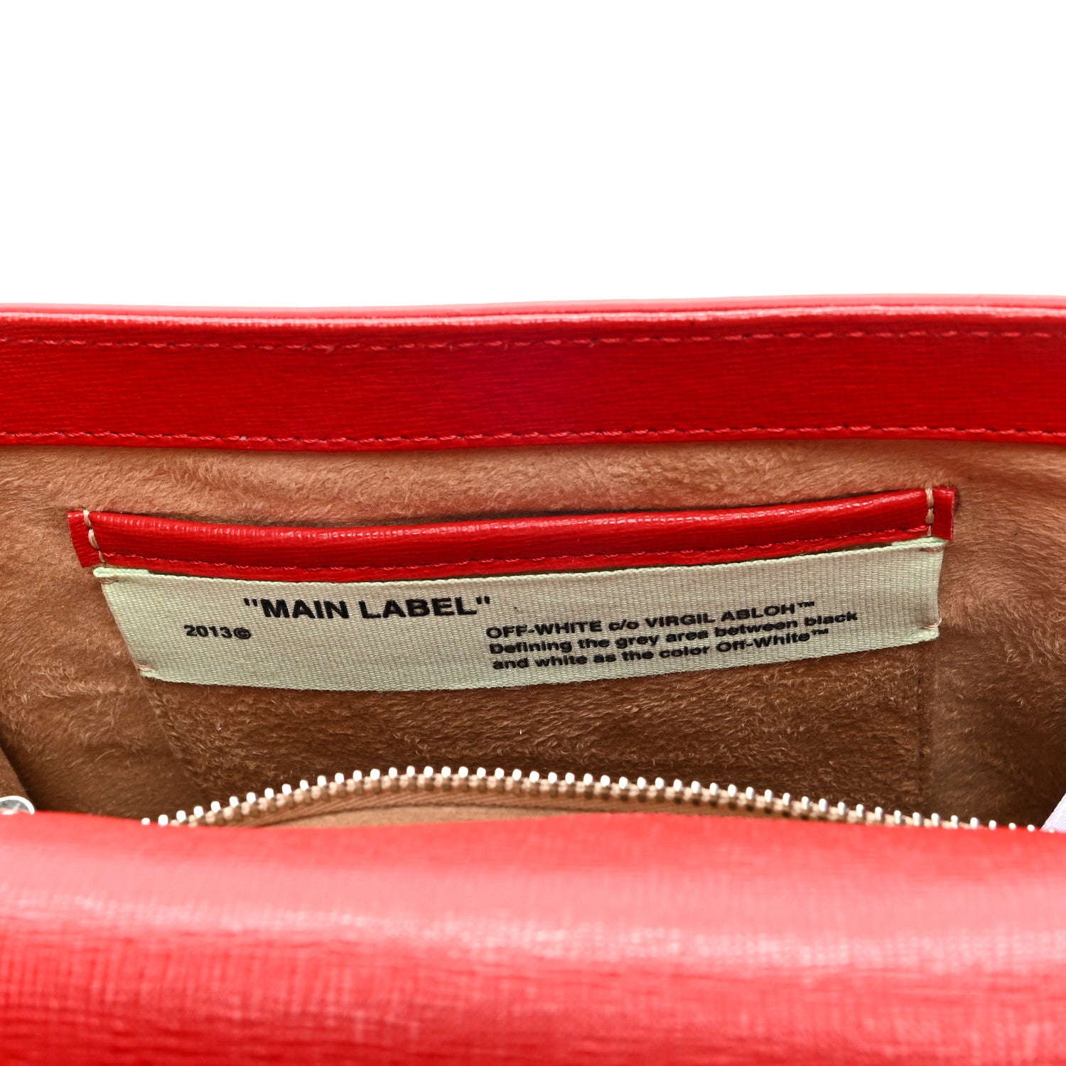 Off-White Calfskin Diag Striped Belt Bag Crossbody White Red 6 of 8