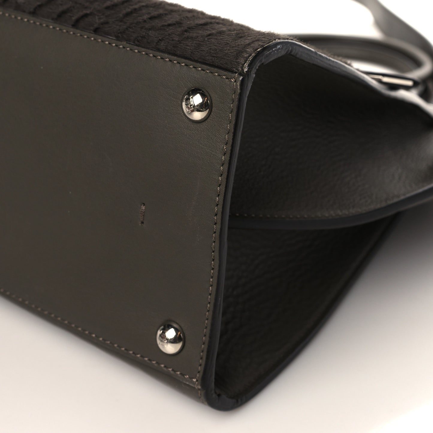 Vitello Pelo Flamingo Crocodile Embossed Petite 3Jours Tote Carbone