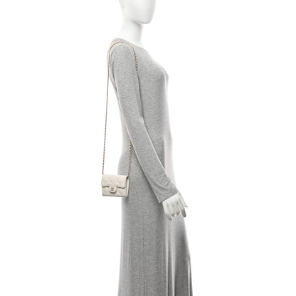 Chanel Caviar Quilted Flap Card Holder On Chain White 2 of 11