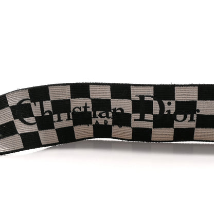 Christian Dior Canvas Embroidered Shoulder Strap Black White 3 of 5
