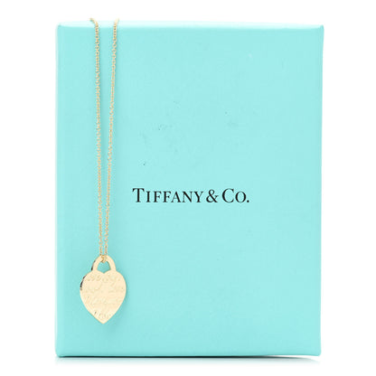 Tiffany 18K Yellow Gold Notes I Love You Heart Tag Pendant Necklace 7 of 7