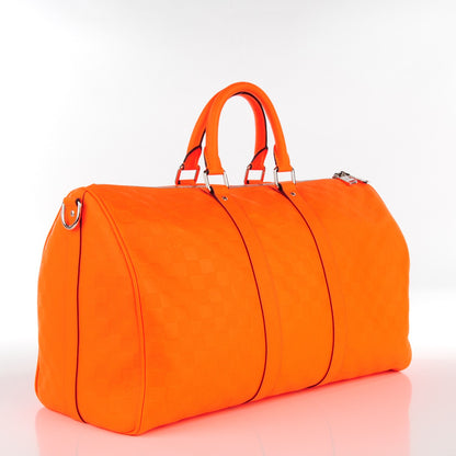 Louis Vuitton Damier Infini Keepall Bandouliere 45 Orange 3 of 10