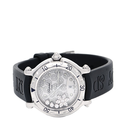 Chopard Stainless Steel Rubber 4 Floating Diamond 32mm Happy Sport Snowflake Watch Silver 288946-2001 2 of 5