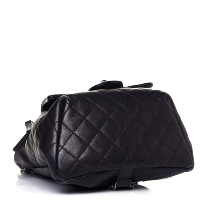 Chanel Lambskin Quilted Drawstring Backpack Black 3 of 14