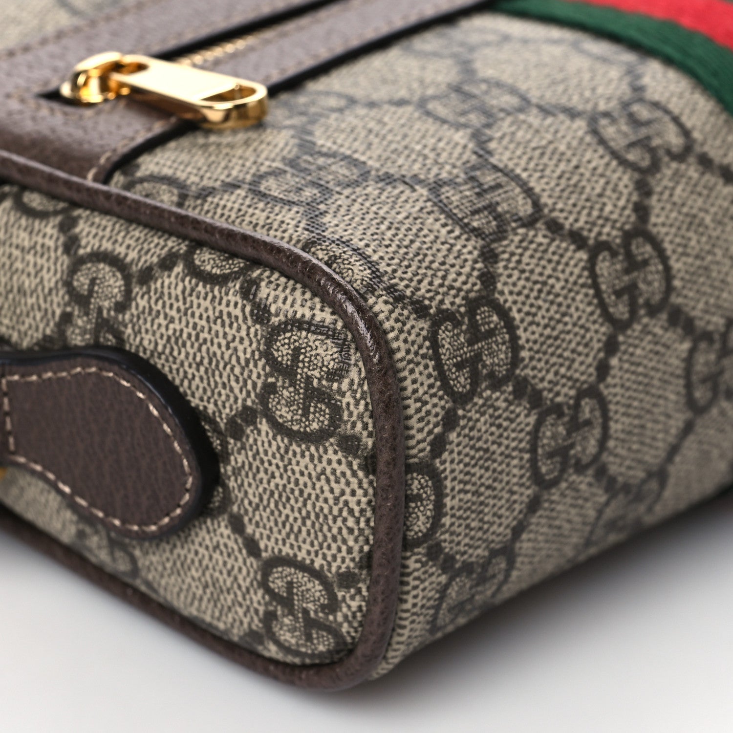 Gucci GG Supreme Monogram Web Mini Ophidia Shoulder Bag Brown 9 of 11