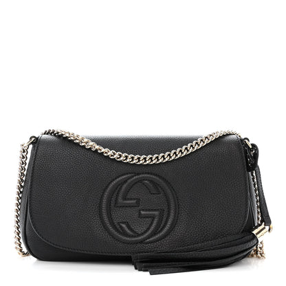 Gucci Pebbled Calfskin Medium Soho Flap Crossbody Black 1 of 11