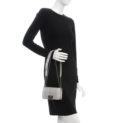Chanel Metallic Galuchat Stingray Mini Boy Flap Silver 3 of 8