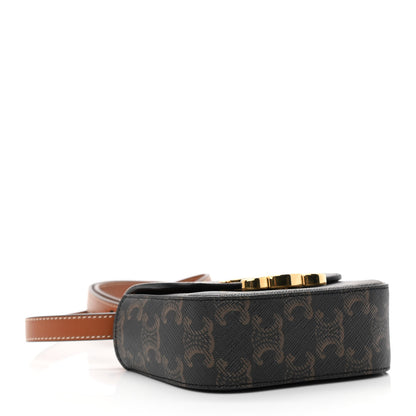 Celine Triomphe Canvas Calfskin Mini Triomphe Tan 4 of 11