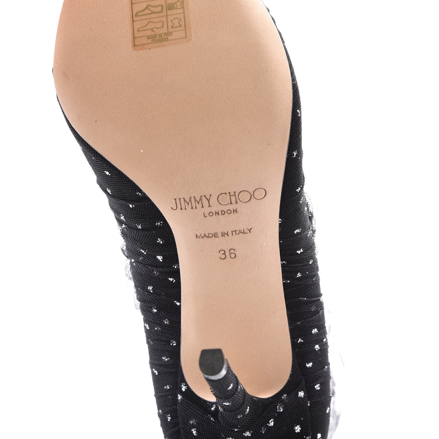 Jimmy Choo Suede Tulle Lavish 100 Pumps 36 Black Silver 6 of 8