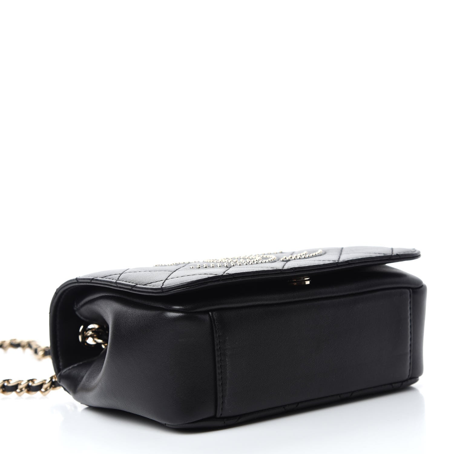 Chanel Lambskin Quilted Studded CC Flap Black 4 of 10