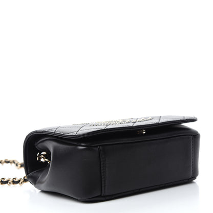 Chanel Lambskin Quilted Studded CC Flap Black 4 of 10
