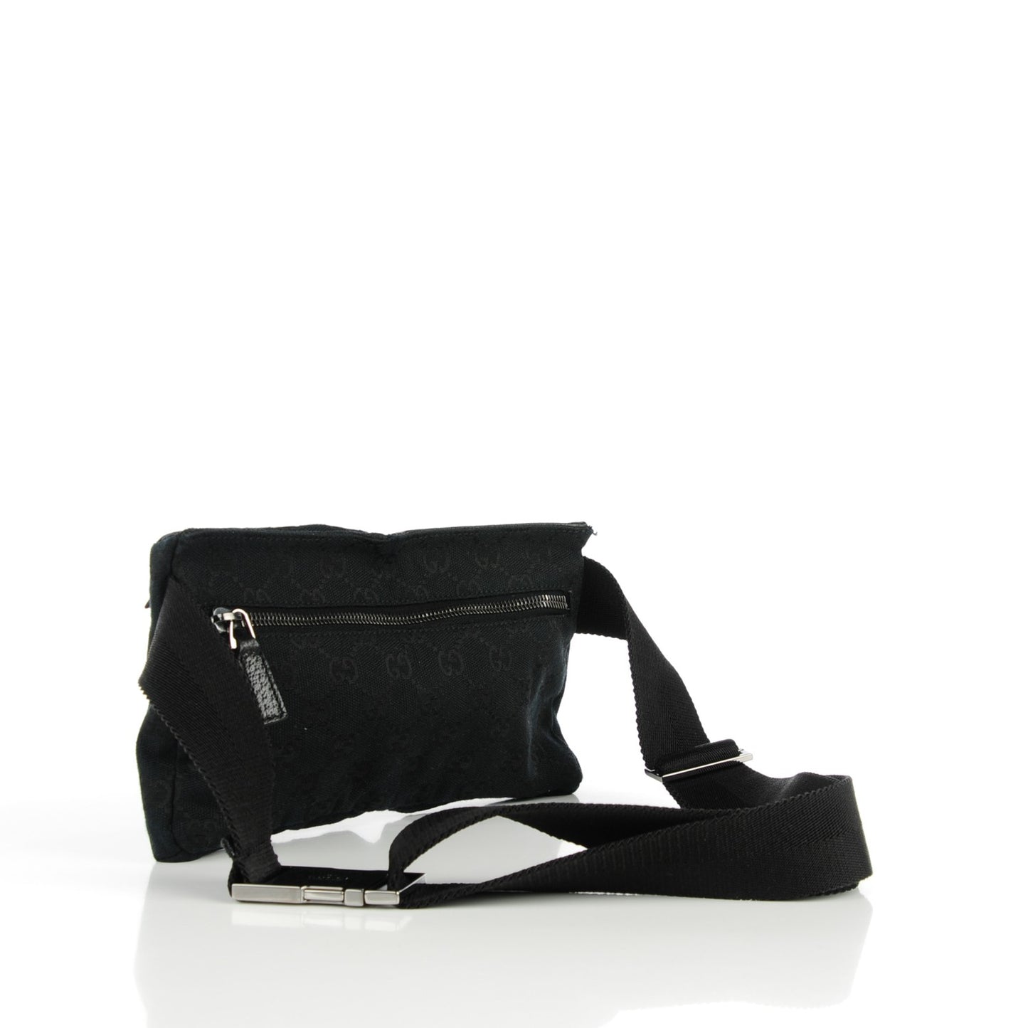 GG Monogram Double Pocket Belt Bag Black