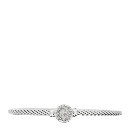 David Yurman Sterling Silver Diamond 3mm Chatelaine Bracelet 1 of 3