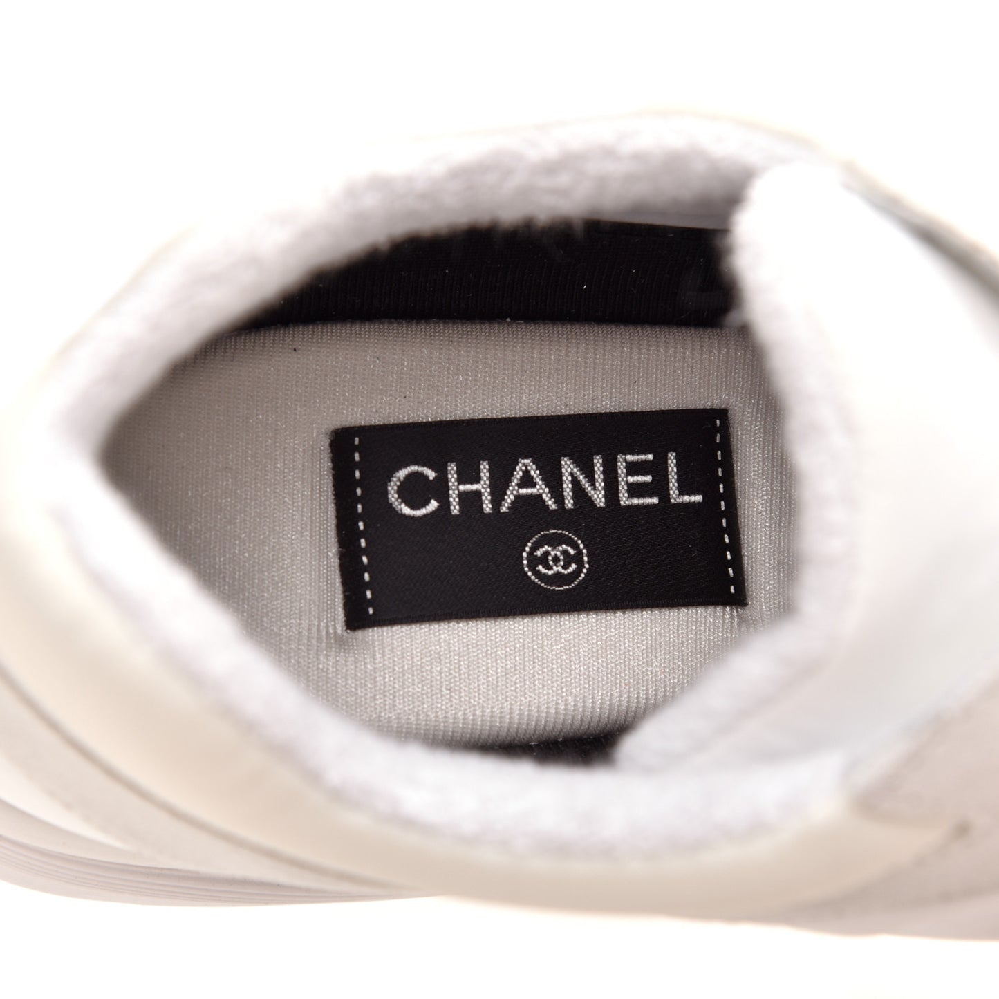 Suede Calfskin Fabric Mens CC Sneakers 45 White