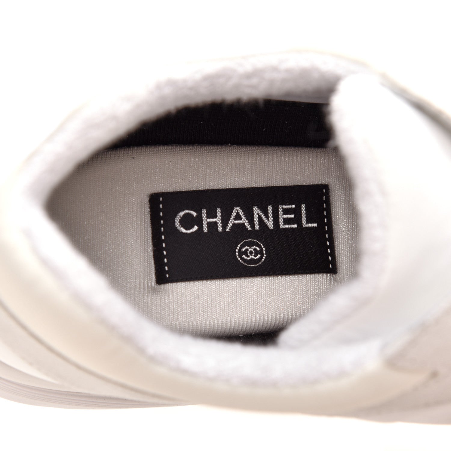 Chanel Suede Calfskin Fabric Mens CC Sneakers 45 White 7 of 9