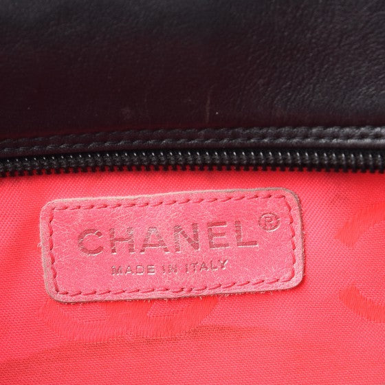 Chanel Calfskin Quilted Small Cambon Multipocket Reporter Black White 6 of 11