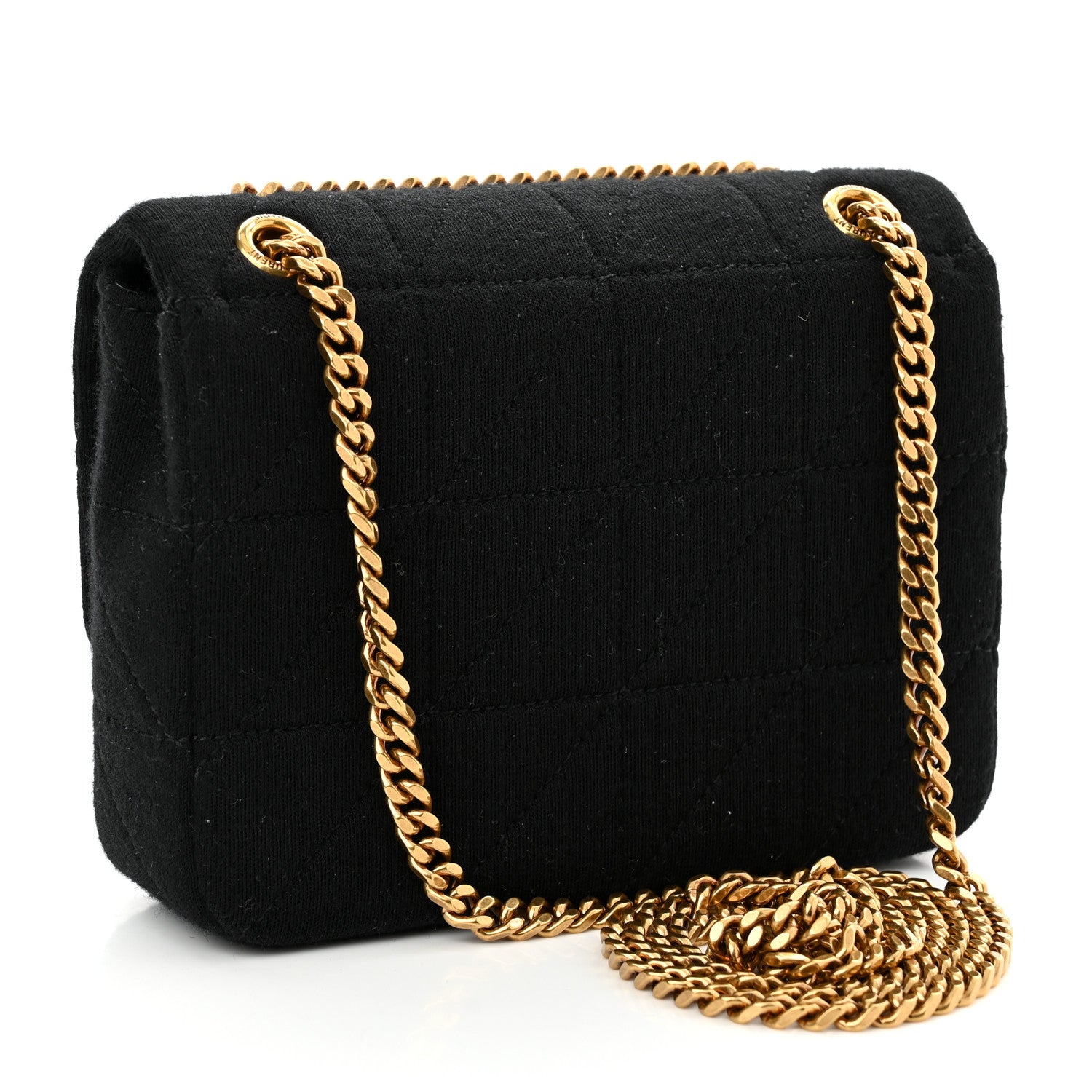 Saint Laurent Jersey Wool Patchwork Monogram Medium Jamie Baguette Black 3 of 9