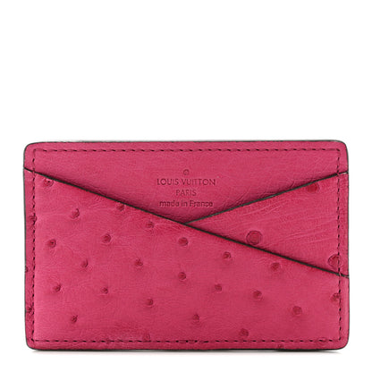 Louis Vuitton Ostrich Card Holder Berry 1 of 7