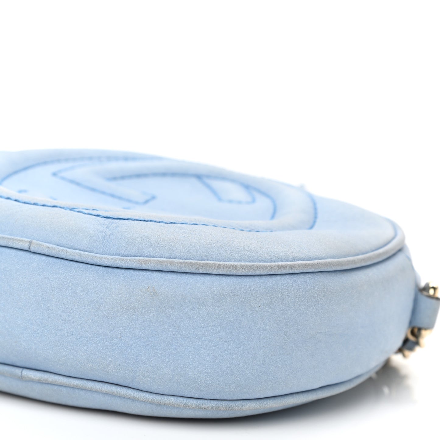 Vitello Range Mini Soho Chain Bag Mineral Blue