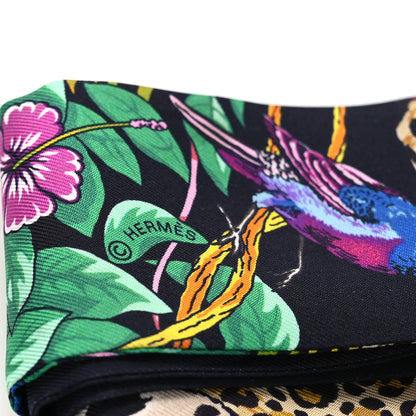 Hermes Silk Jungle Love Love Twilly Black Vert Rose Vif 3 of 4